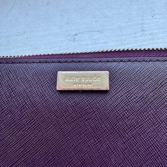 Plum coloured leather Kate Spade Wallet - Picture 2 of 6
